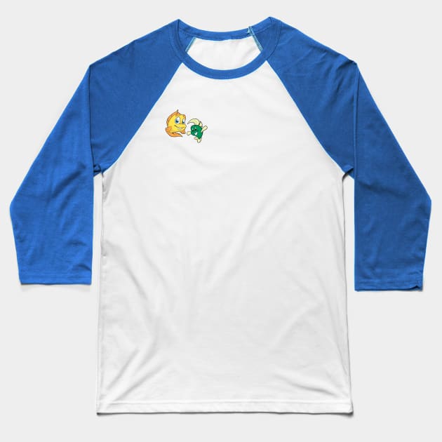 Freddi Fish & Flounder Tee Baseball T-Shirt by seanhunter